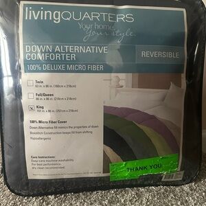 LivingQuarters Reversible Down Alternative Comforter-blue/gray. Never opened
